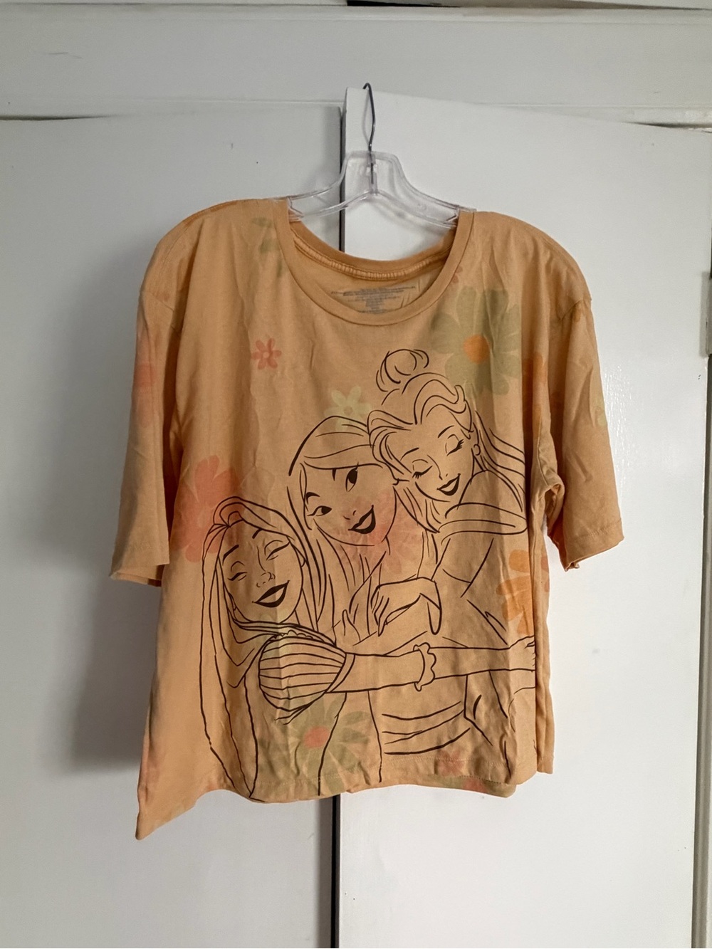 Disney Peach Princess Line Art Short Sleeve Tee